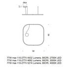 Zirkol Square LED Pendant Light