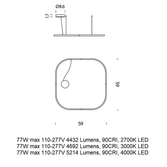 Zirkol Square LED Pendant Light