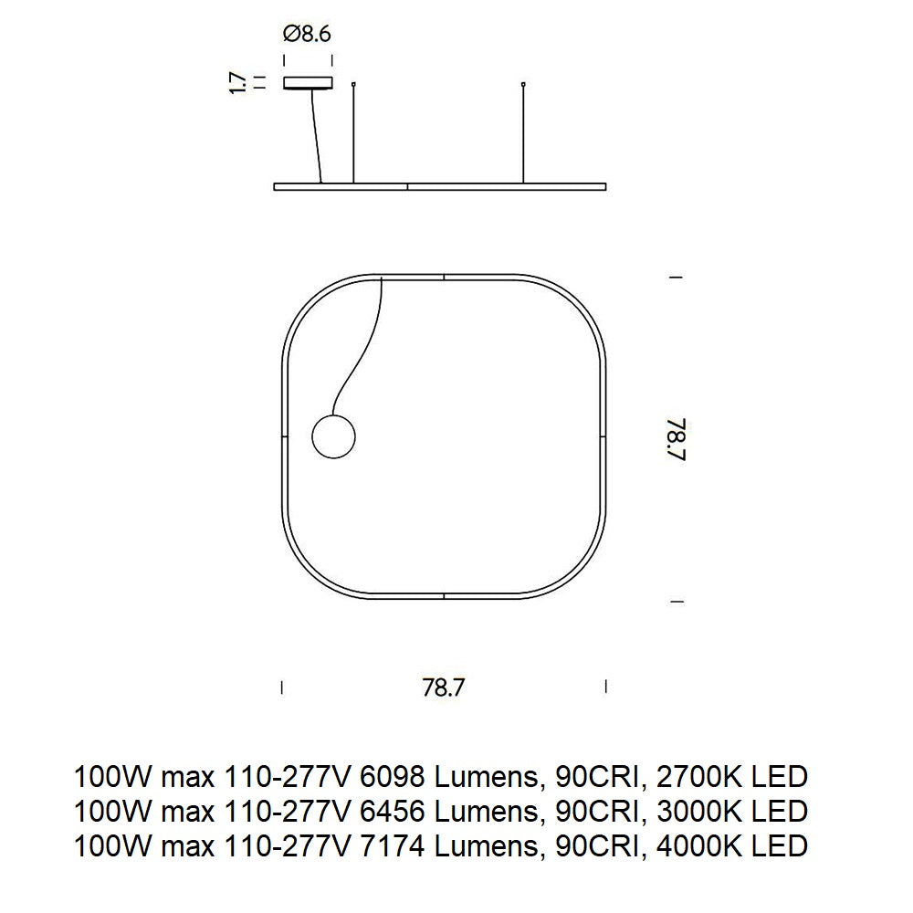 Zirkol Square LED Pendant Light