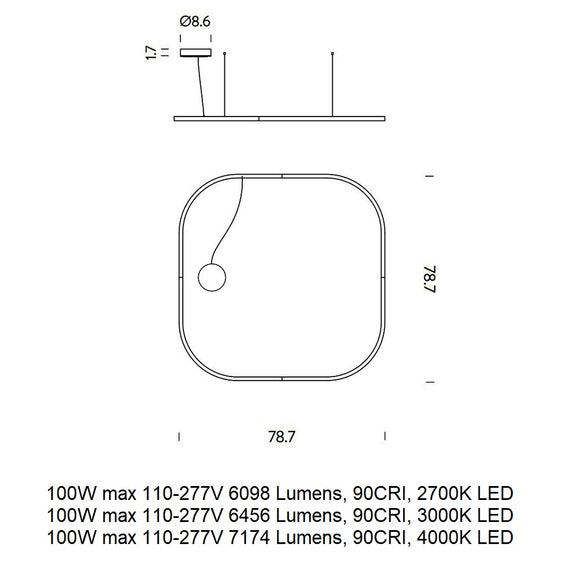 Zirkol Square LED Pendant Light