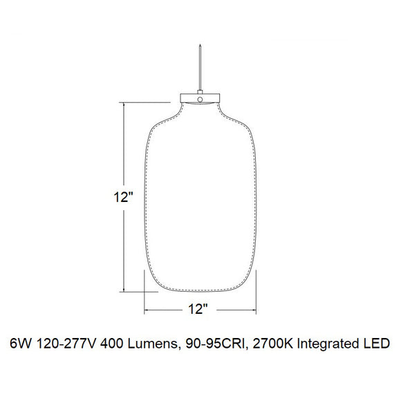 Brava Tall LED Pendant Light