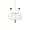Wooden Dots 08 Pendant Light  option Brass With Walnut Dots