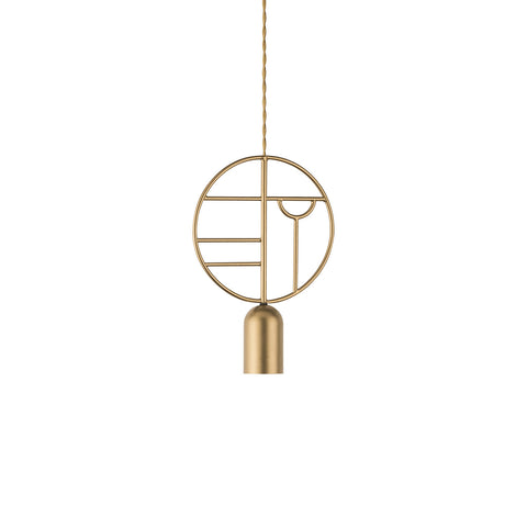 Wooden Dots Circle Pendant Light