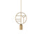 Wooden Dots Circle Pendant Light  option Brass
