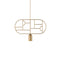 Wooden Dots Horizontal Oval Pendant Light  option Brass