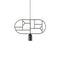 Wooden Dots Horizontal Oval Pendant Light  option Graphite