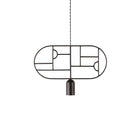 Wooden Dots Horizontal Oval Pendant Light