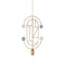 Wooden Dots S04 Pendant Light  option Brass With Blue / White Dots