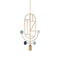 Wooden Dots S05 Pendant Light  option Brass With Blue / White Dots