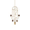 Wooden Dots S05 Pendant Light  option Brass With Walnut Dots
