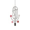 Wooden Dots S05 Pendant Light  option Graphite With White / Pink / Red Dots
