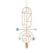 Wooden Dots S08 Pendant Light  option Brass With Blue / White / Turquoise Dots