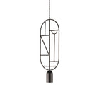 Wooden Dots Vertical Oval Pendant Light