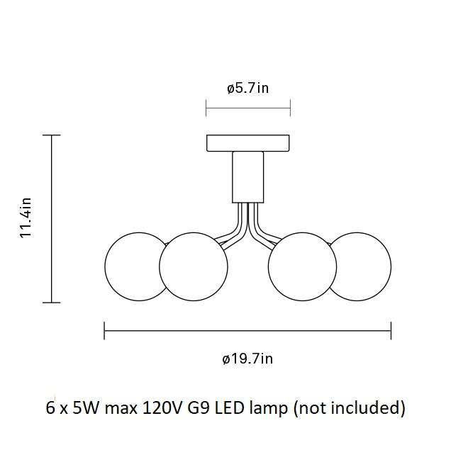 Apiales Semi Flush Mount
