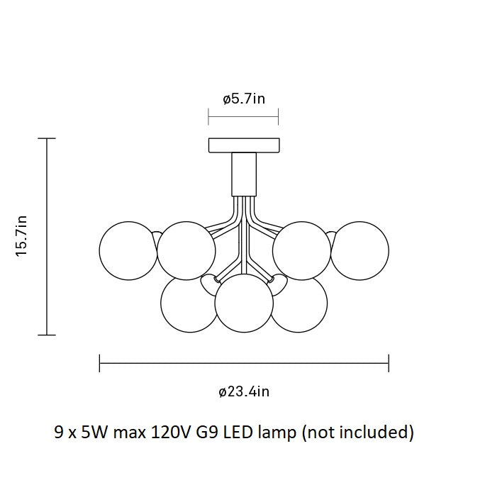 Apiales Semi Flush Mount