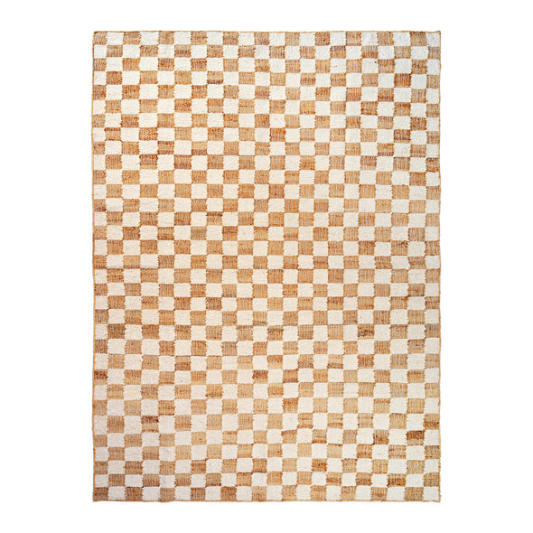 Check Wool Jute Rug