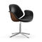 Council Front Upholstered Swivel Lounge Chair  option Nevada Black Leather