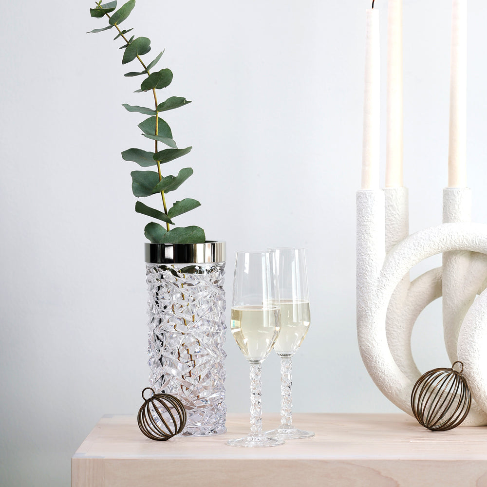 Carat Vase with Stainless Steel Rim