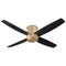 Oslo Hugger Flush Mount Ceiling Fan  option Aged Brass
