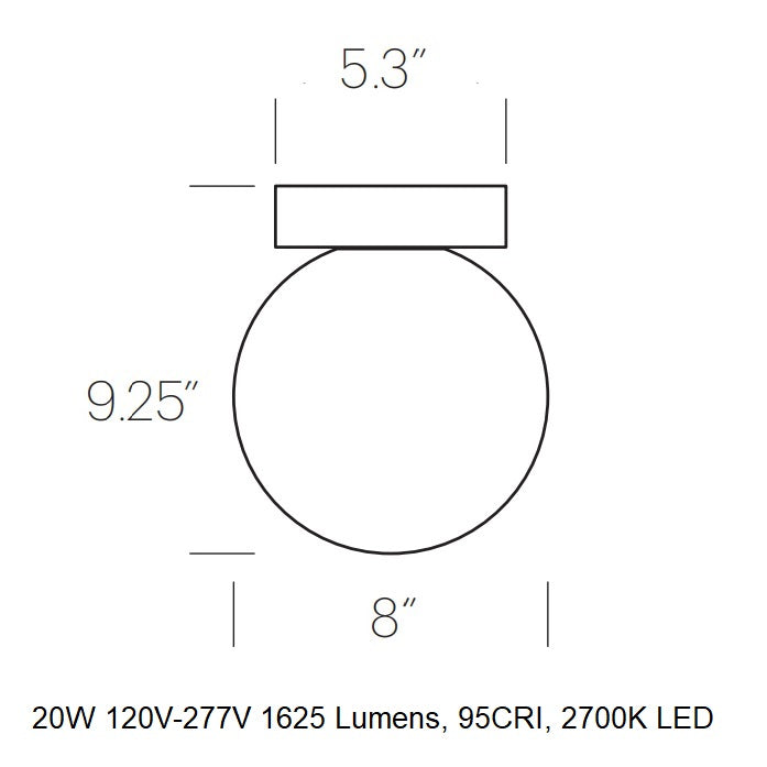 Bola Sphere Flush Mount