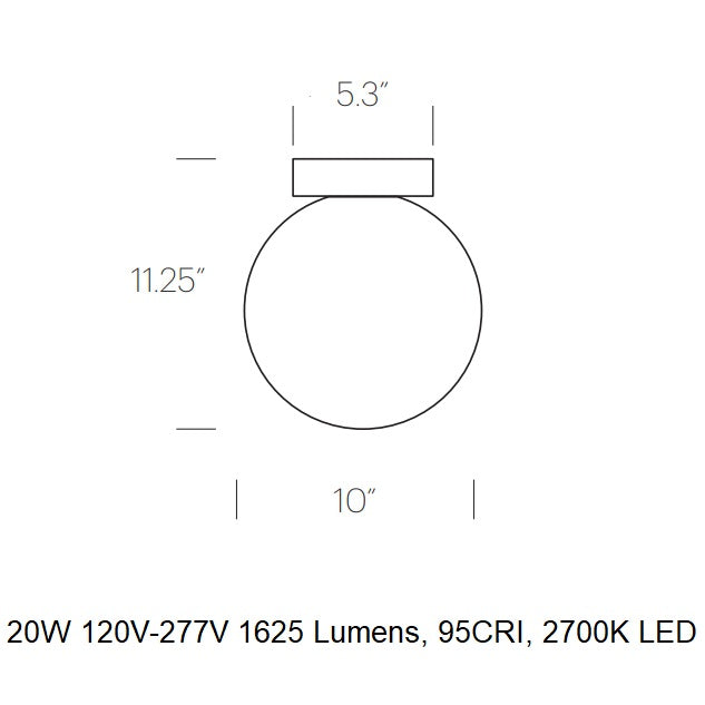 Bola Sphere Flush Mount