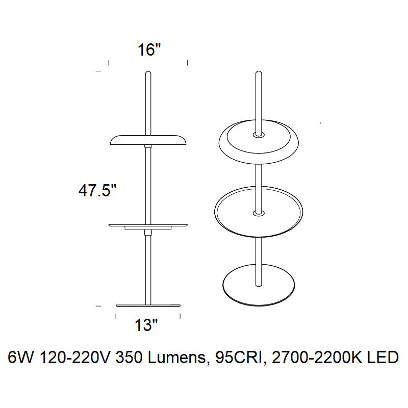 Nivel LED Portable Floor Lamp with Tray