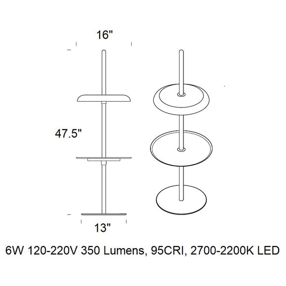 Nivel LED Portable Floor Lamp with Tray