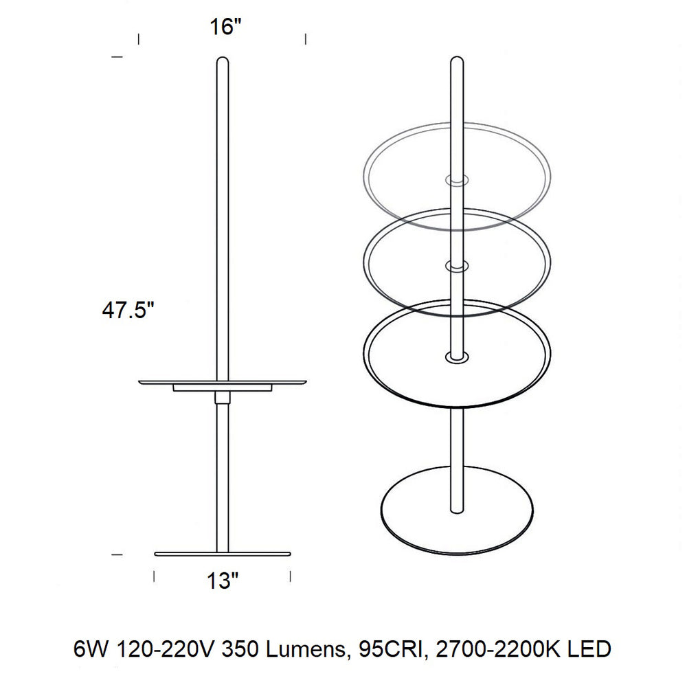 Nivel Pedestal LED Portable Floor Lamp