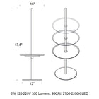 Nivel Pedestal LED Portable Floor Lamp