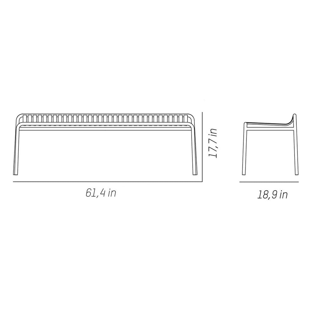 Week-End Backless Outdoor Bench
