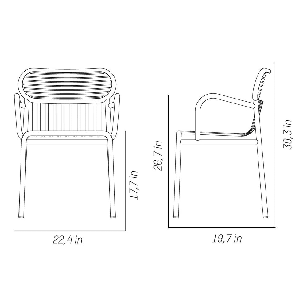 Week-End Garden Outdoor Chair with Armrests (Set of 2)