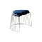 Bride’s Veil Low Stool  option Comfort Zone Blue Ridge / Polished Chrome