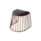 Bride’s Veil Low Stool  option Tribeca Black Leather / Burnt Copper