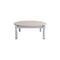 Fryman Round Coffee Table  option Travertine / Polished Chrome