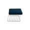 Wired Italic Ottoman  option Comfort Zone Blue Ridge / Polished Chrome