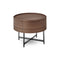 Dedalo Single Drawer Nightstand with Metal Base  option Walnut with Titanium base