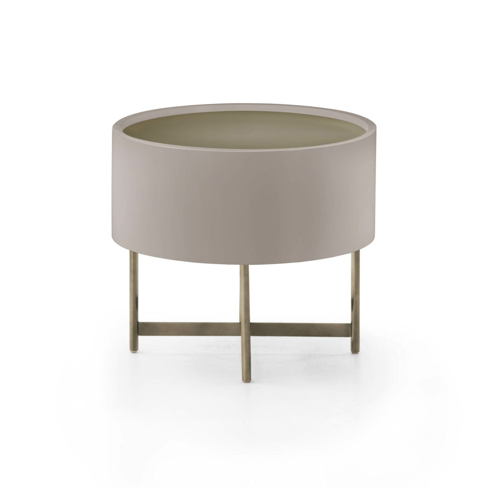 Dedalo Single Drawer Nightstand with Metal Base