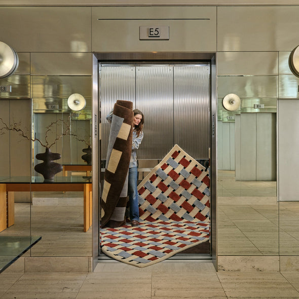 Basket Weave Cherry Rug