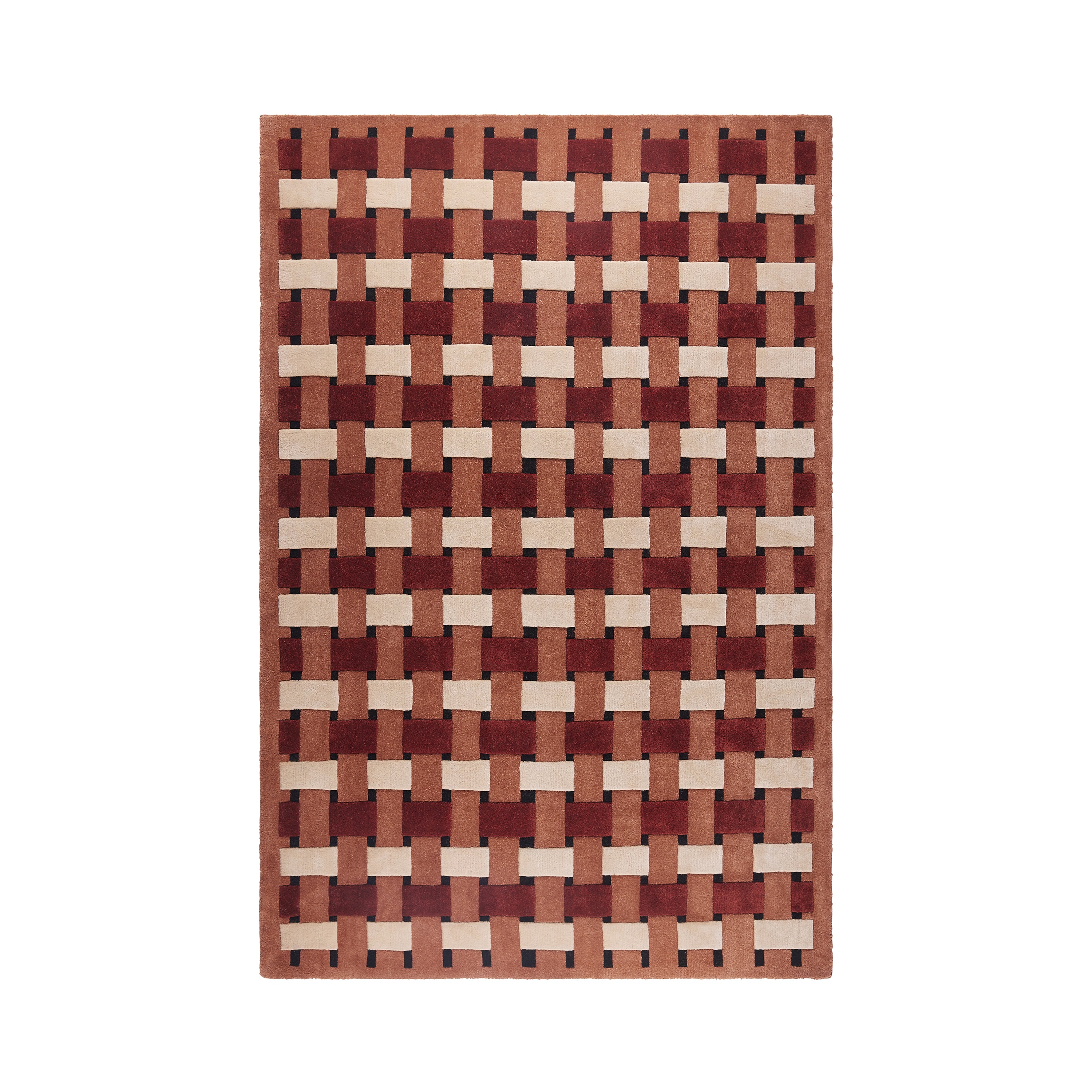 Pieces Basket Weave Blood Orange Rug - 2Modern