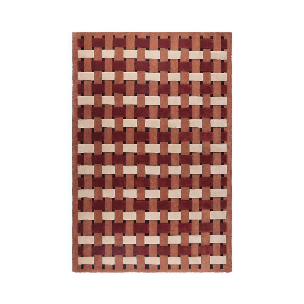 Basket Weave Blood Orange Rug