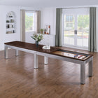 Genoa Pro-Series Shuffleboard Table with Butcher Block
