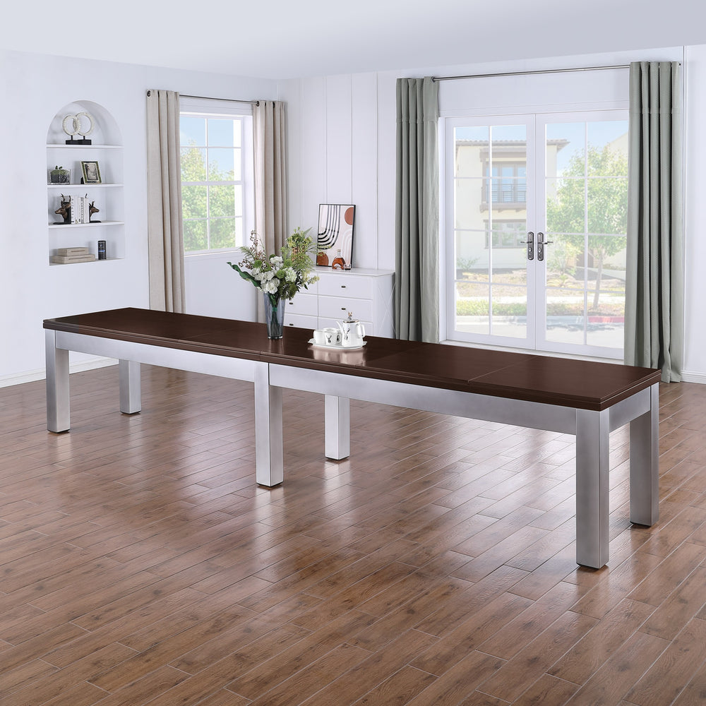 Genoa Pro-Series Shuffleboard Table with Butcher Block