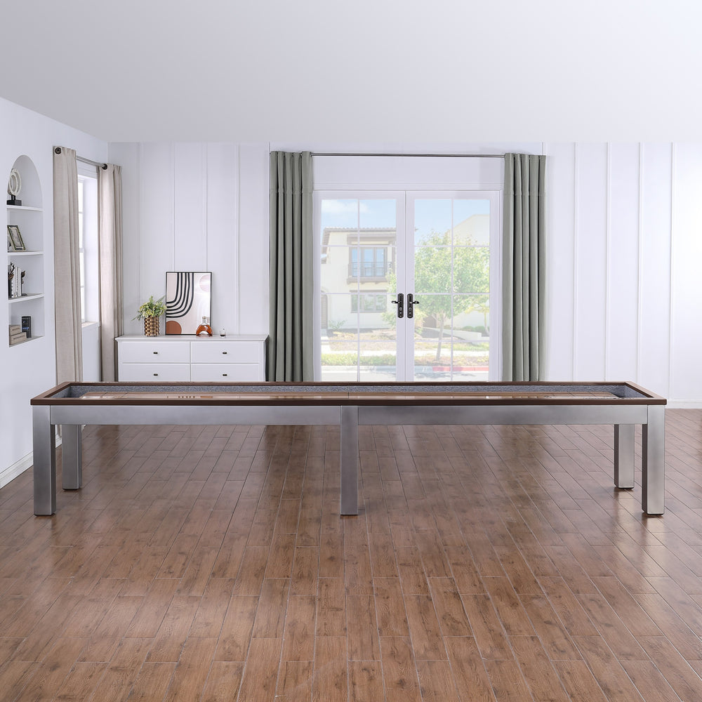 Genoa Pro-Series Shuffleboard Table with Butcher Block