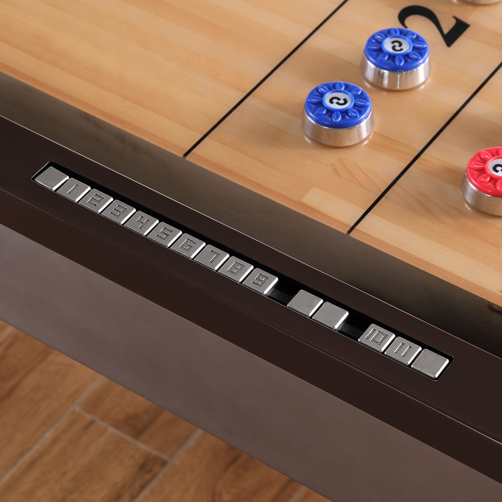 Genoa Pro-Series Shuffleboard Table with Butcher Block