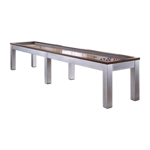 Genoa Pro-Series Shuffleboard Table with Butcher Block