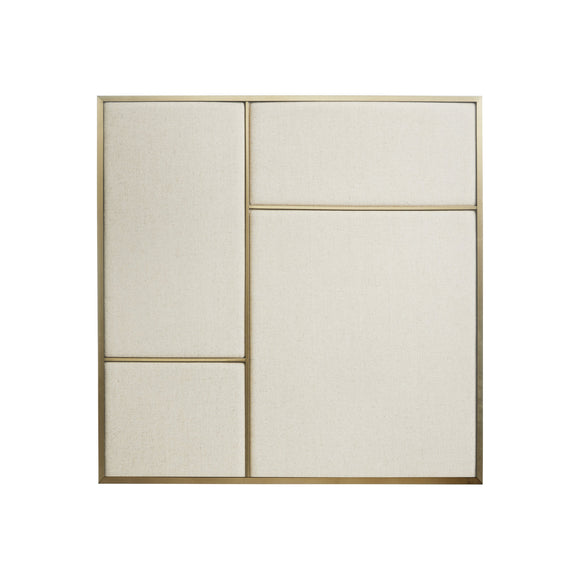 Natural Canvas / Brass / Medium: 24.5 in W x 24.5 in D Nouveau Pin Board OPEN BOX