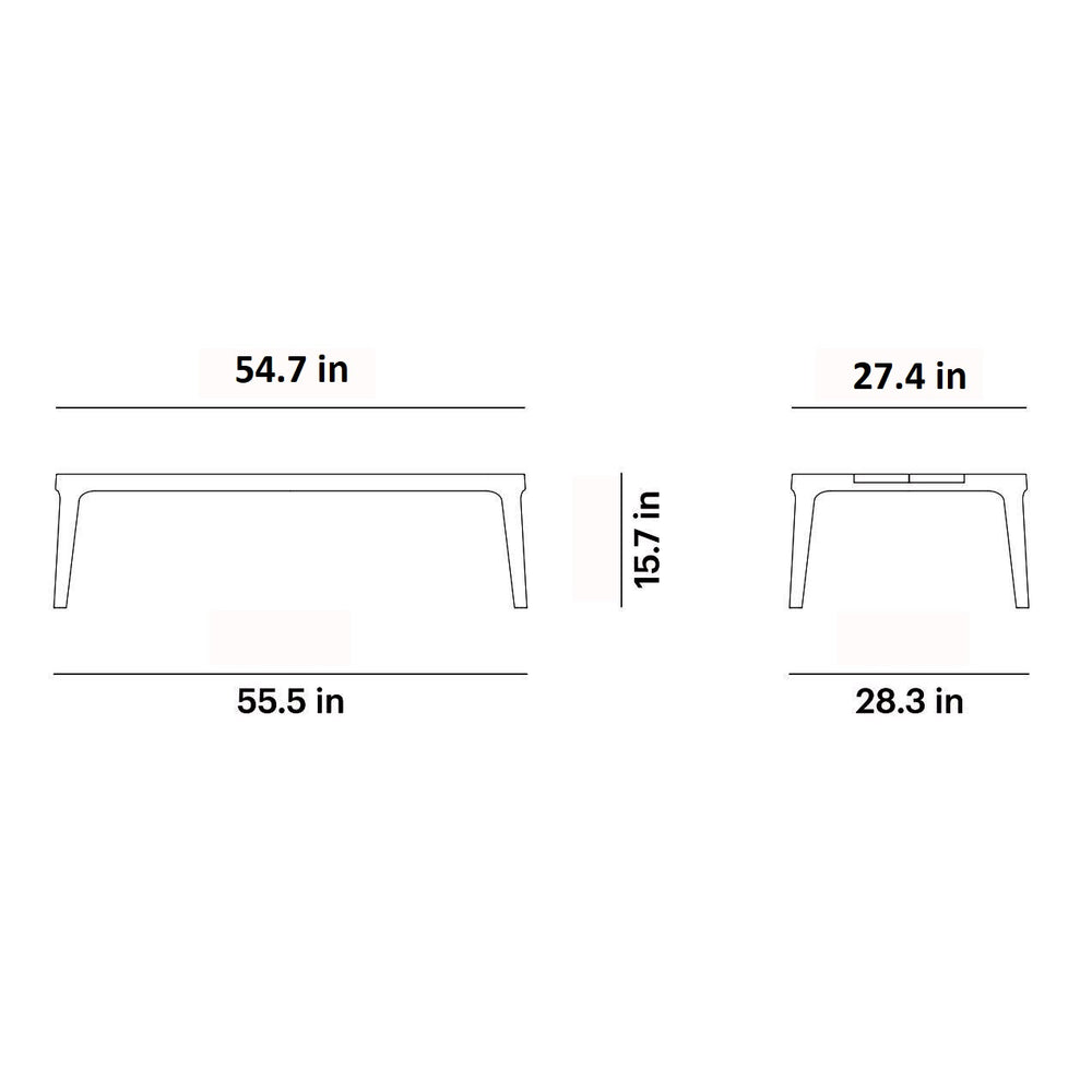 Paralel Rectangular Outdoor Coffee Table