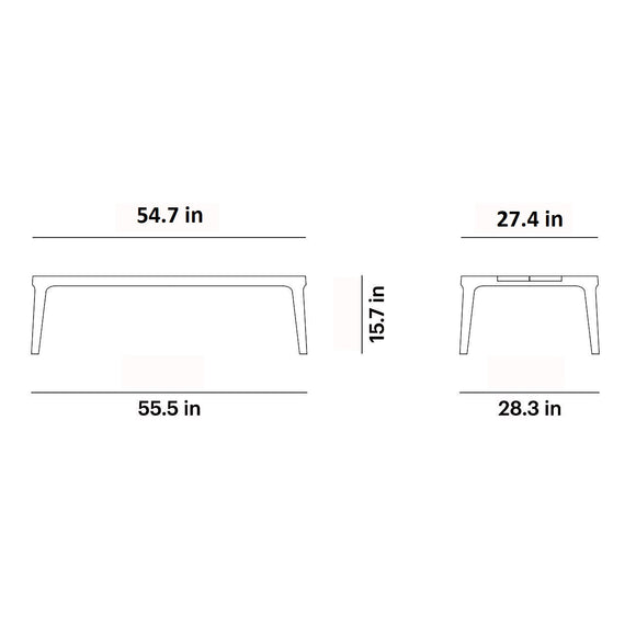 Paralel Rectangular Outdoor Coffee Table