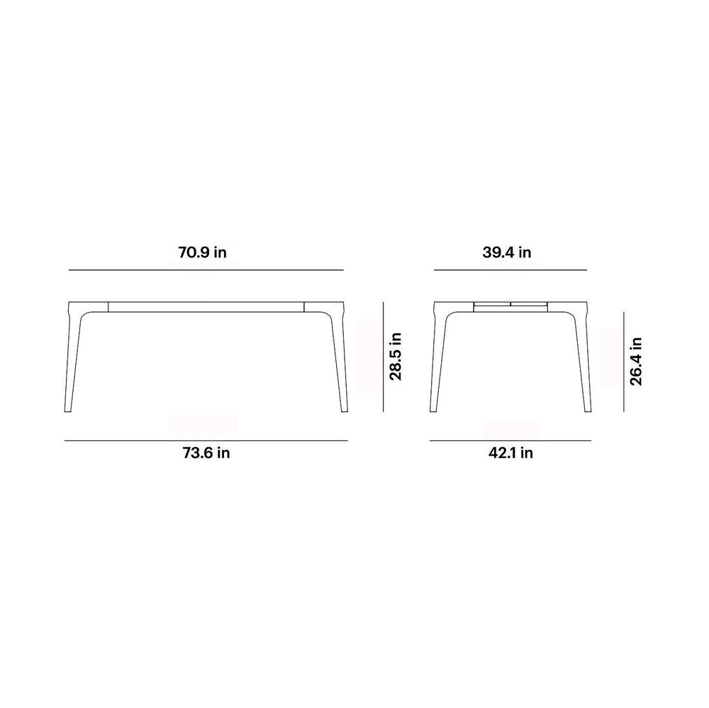 Paralel Rectangular Outdoor Dining Table