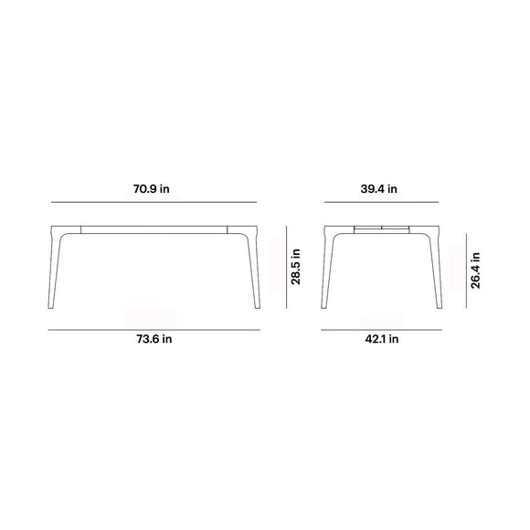 Paralel Rectangular Outdoor Dining Table